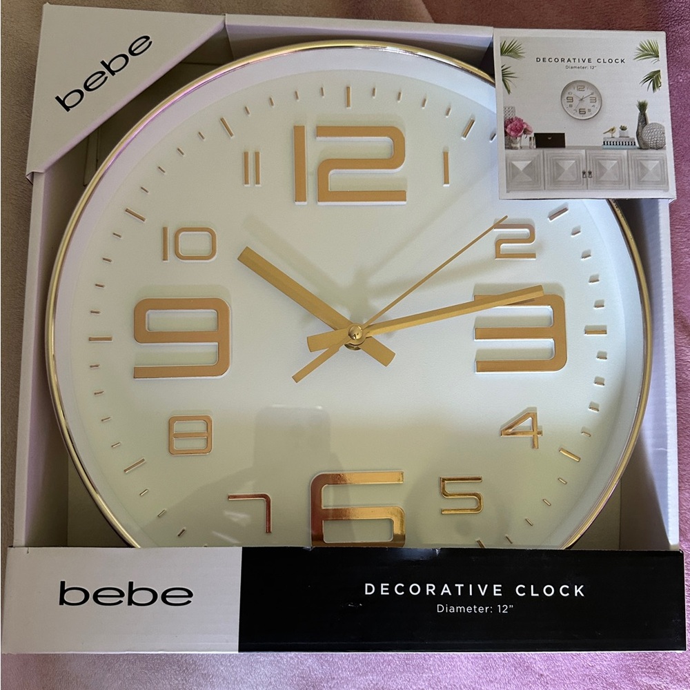 bebe rose gold clock